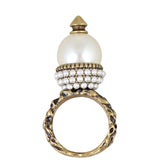 Gucci Glass Pearl Spike Ring Front