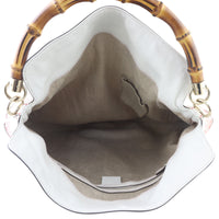 Gucci Embroidered Canvas Peggy Bamboo Hobo Whole interior