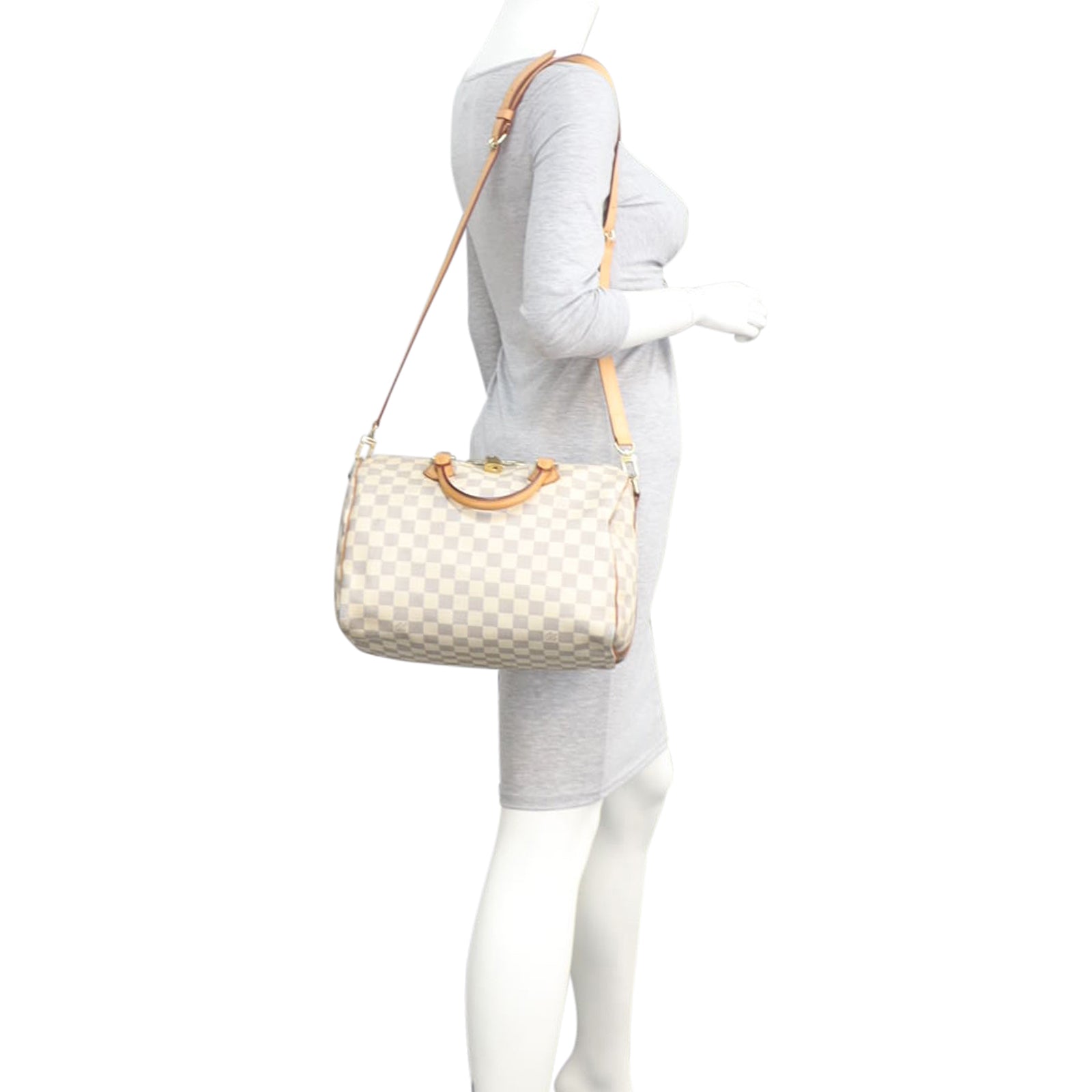 Louis Vuitton Speedy 30 Bandouliere Damier Azur Mannequin