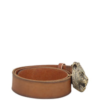 Gucci Leather Belt with Feline Head Side