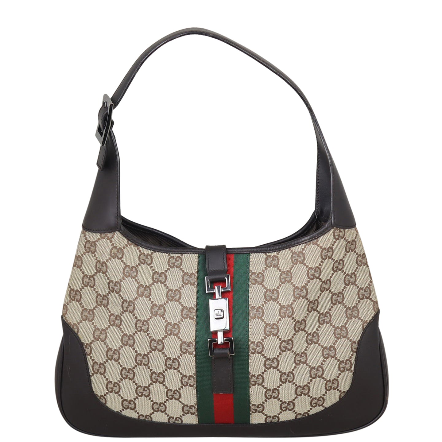 Gucci Web GG Canvas Jackie Hobo Front