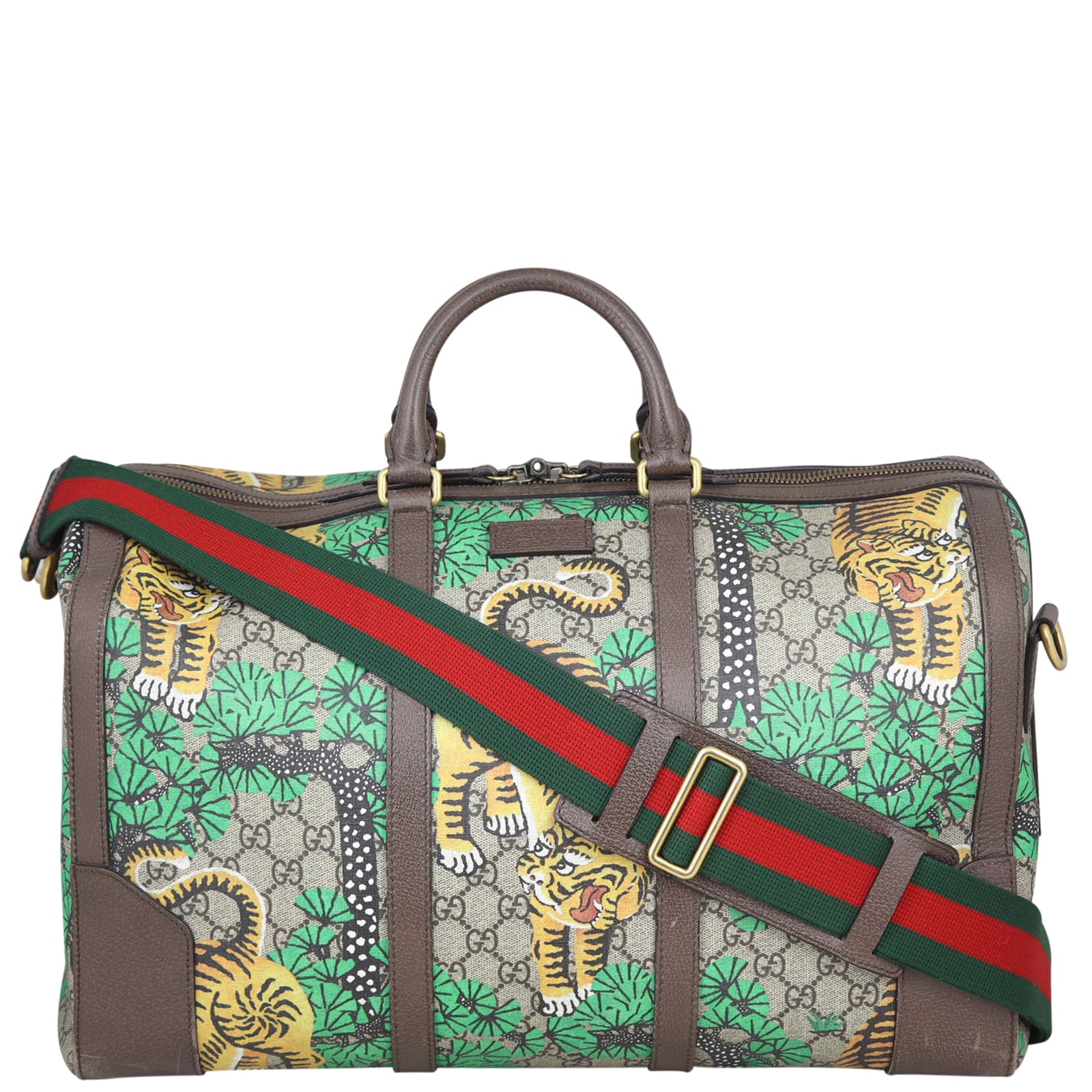 Gucci GG Supreme Bengal Tiger Duffle Bag Front