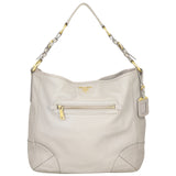 Prada Vitello Daino Front Zip Hobo Front
