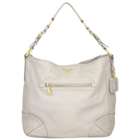 Prada Vitello Daino Front Zip Hobo Front