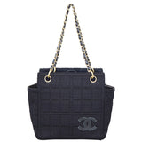Chanel CC Canvas Chocolate Bar Chain Shoulder Bag Front
