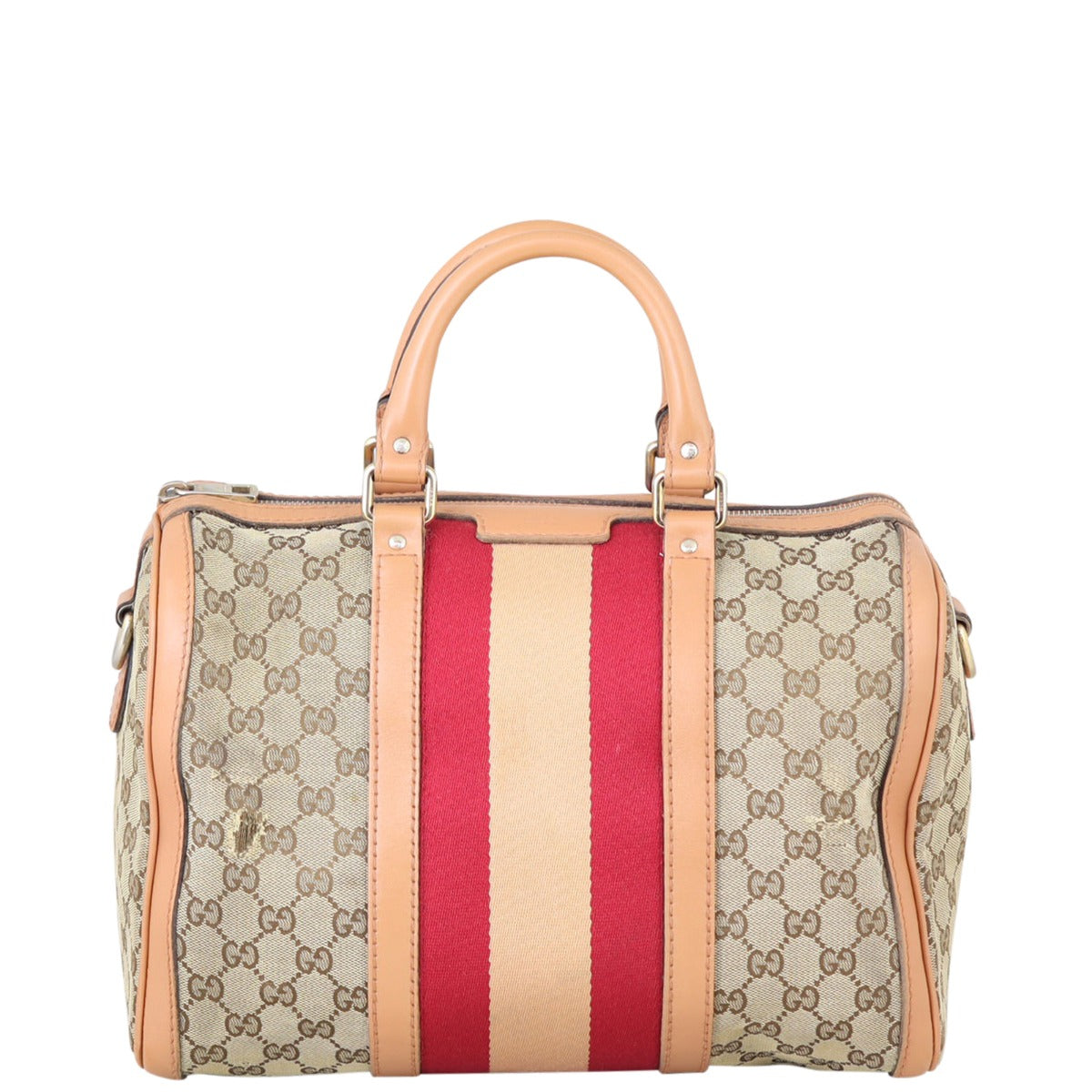 Gucci Vintage Web Original GG Boston Bag Small Front
