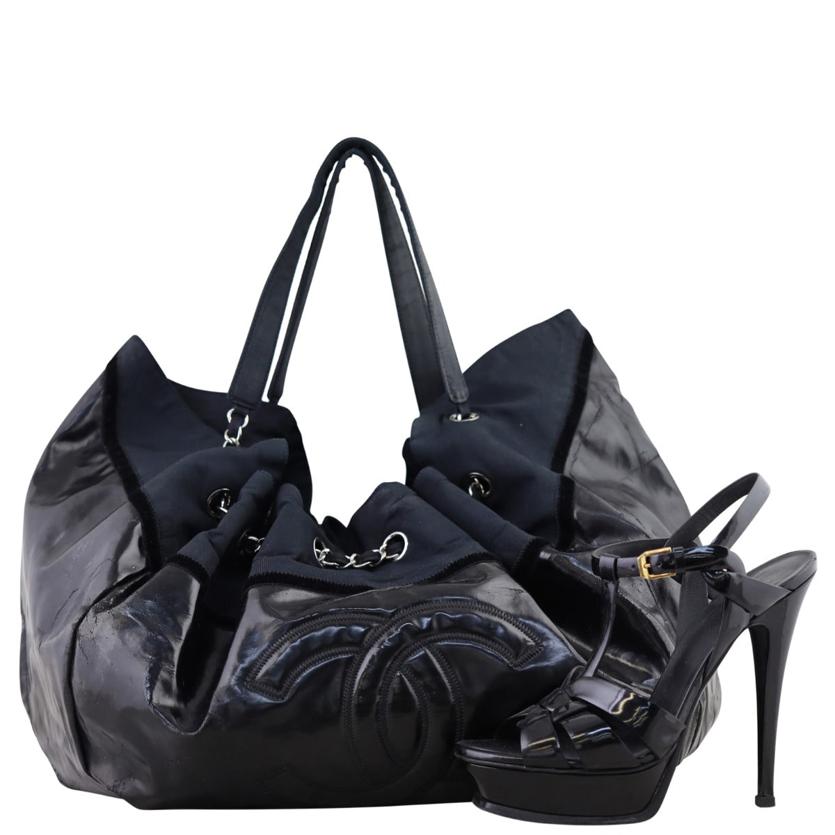 Chanel Vinyl Coco Spirit Cabas Tote Shoe
