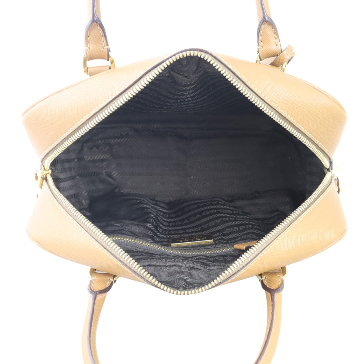 Prada Saffiano Lux Bowler Whole interior
