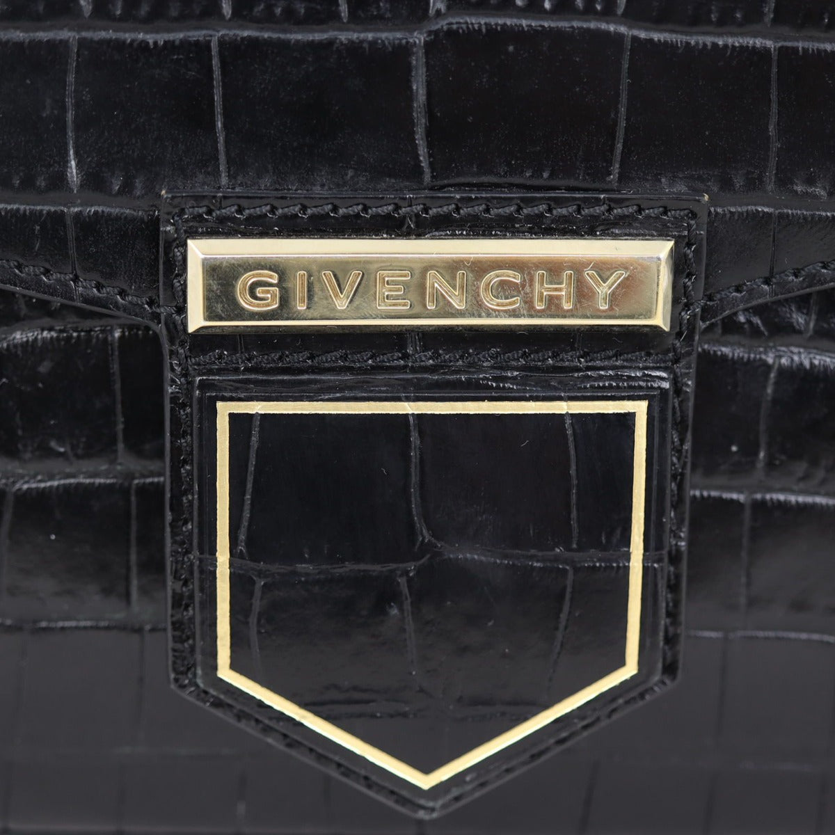 Givenchy Croc-Embossed Nobile Crossbody Hardware
