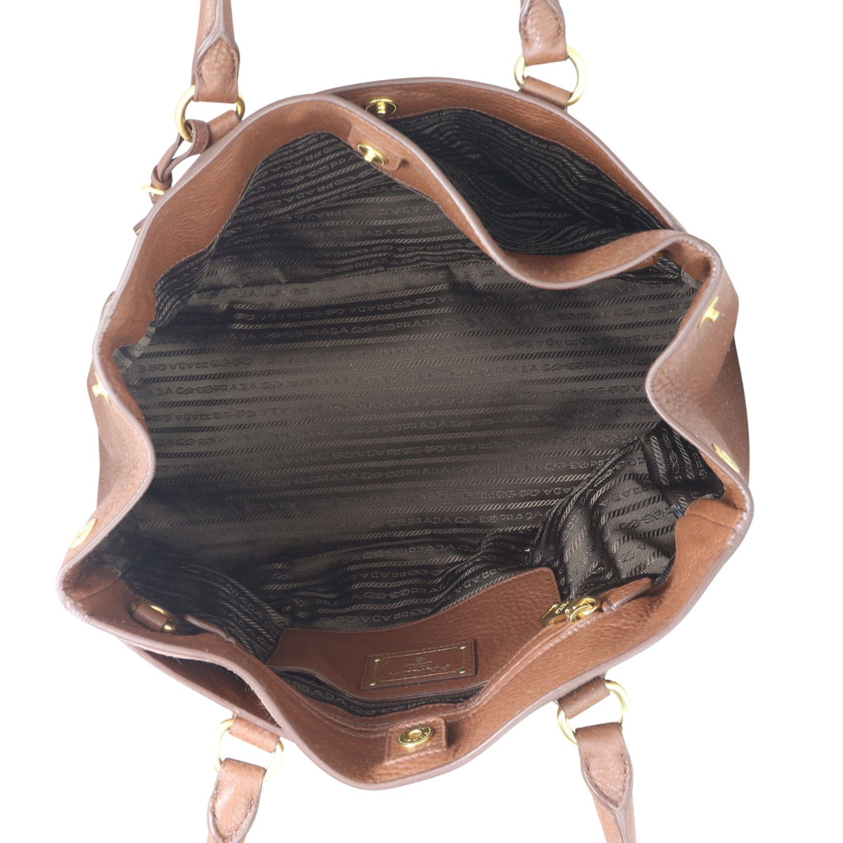 Prada Vitello Daino Shopping Tote Whole interior

