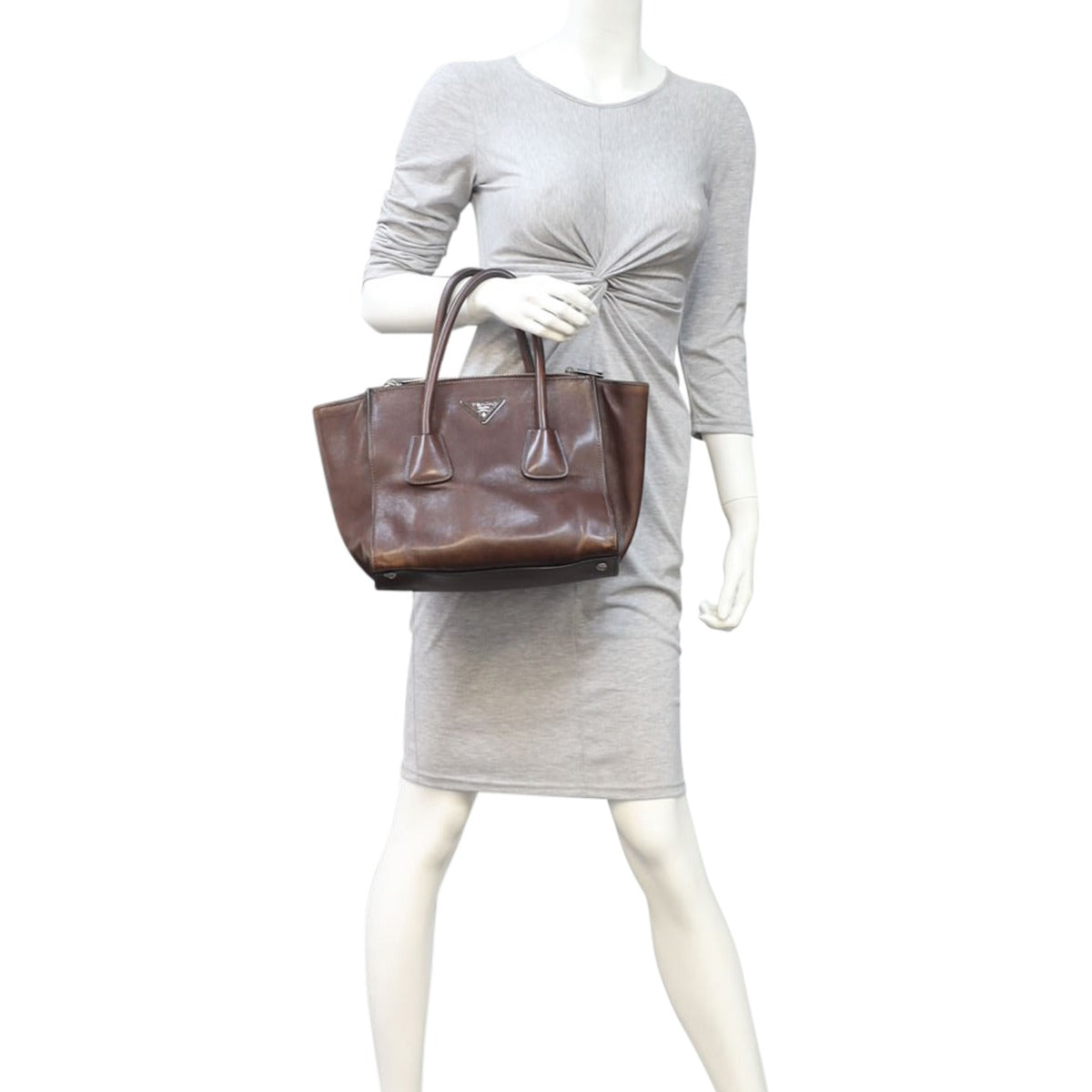 Prada Twin Pocket Glace Calfskin Tote Mannequin
