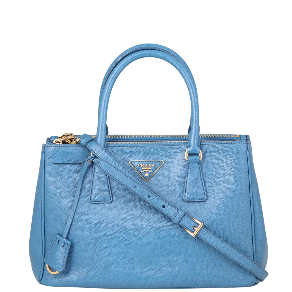 Prada Saffiano Lux Galleria Double Zip Tote Small Front
