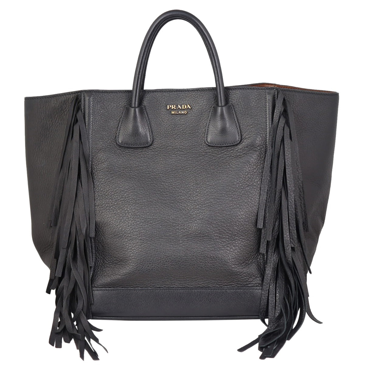 Prada Cervo Fringe Tote Front
