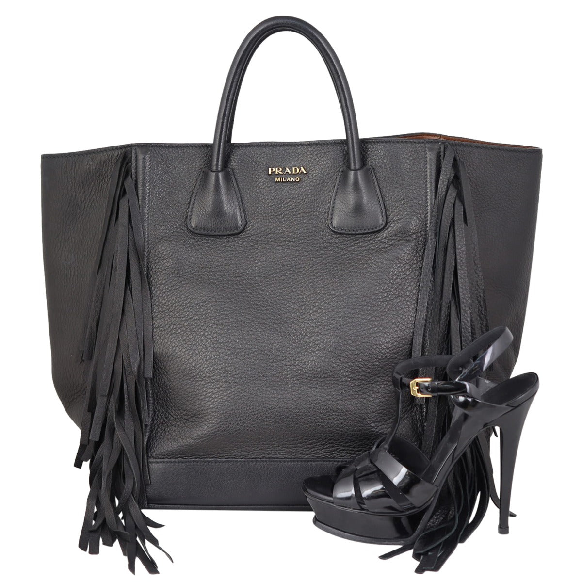 Prada Cervo Fringe Tote Shoe
