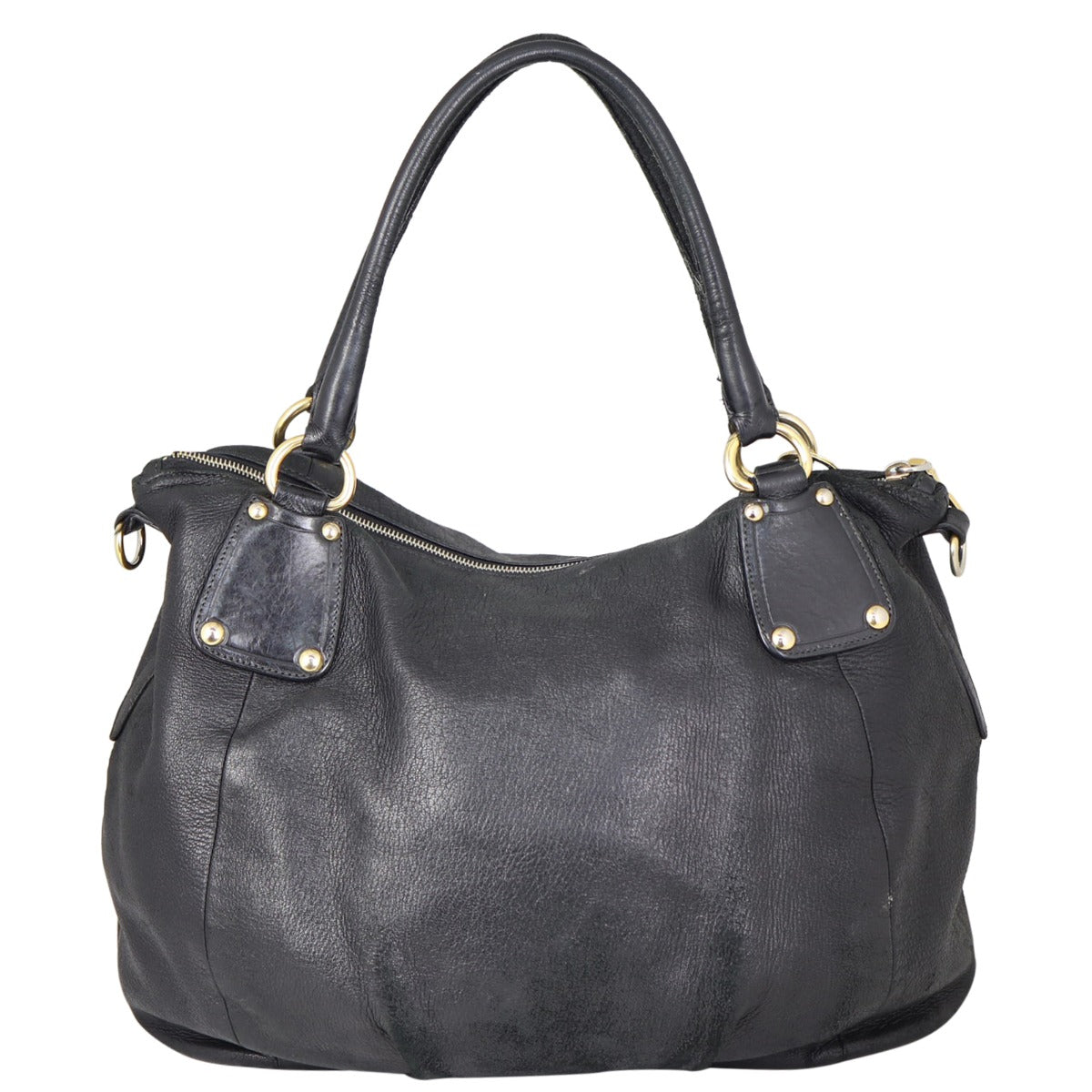 Prada Leather Satchel Front Back

