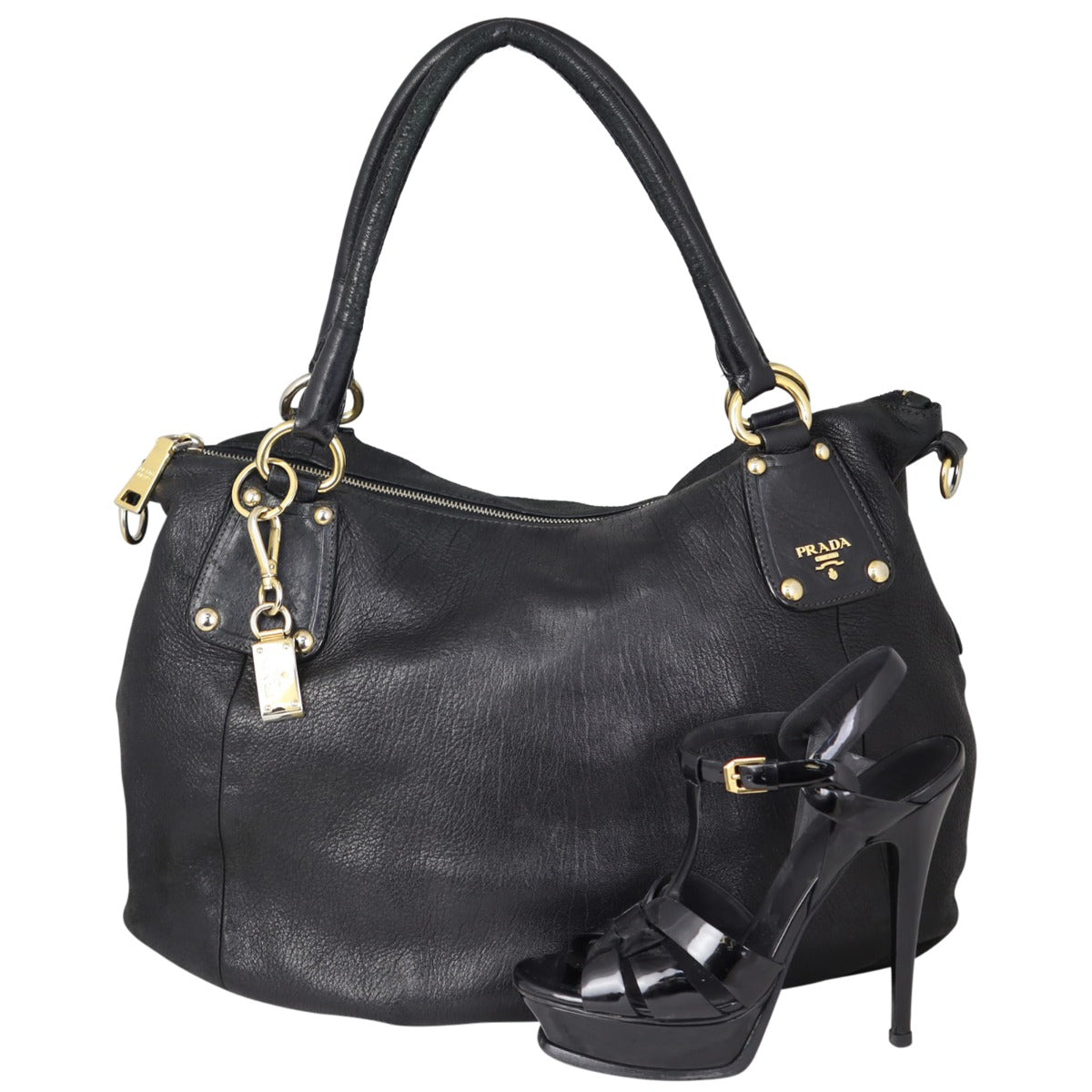 Prada Leather Satchel Front Shoe




