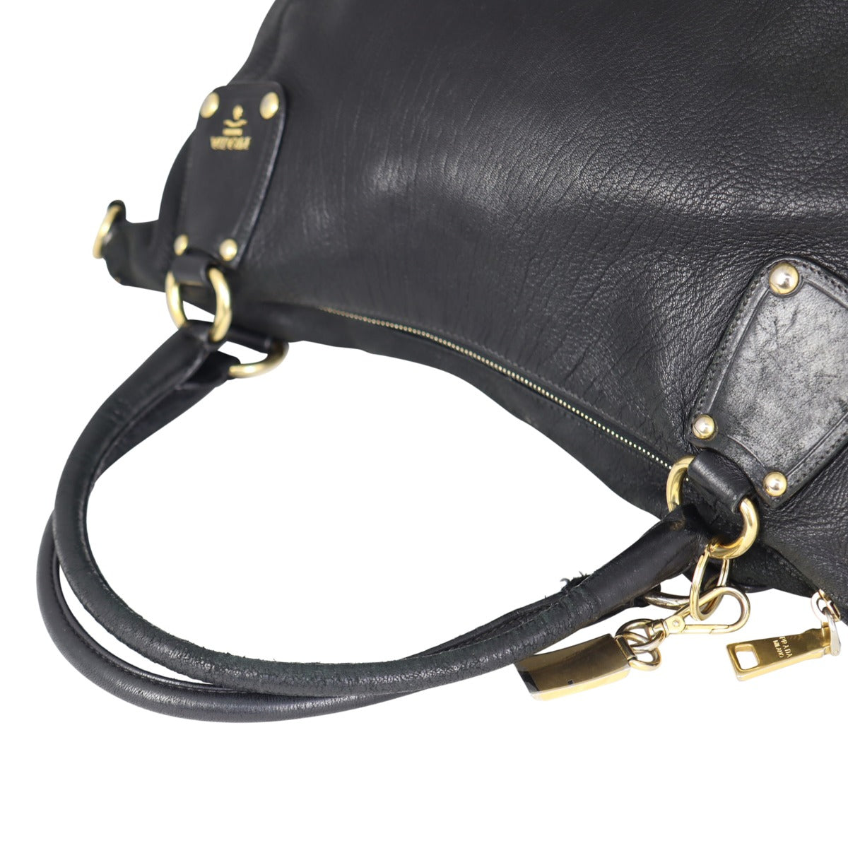 Prada Leather Satchel Front Corner
