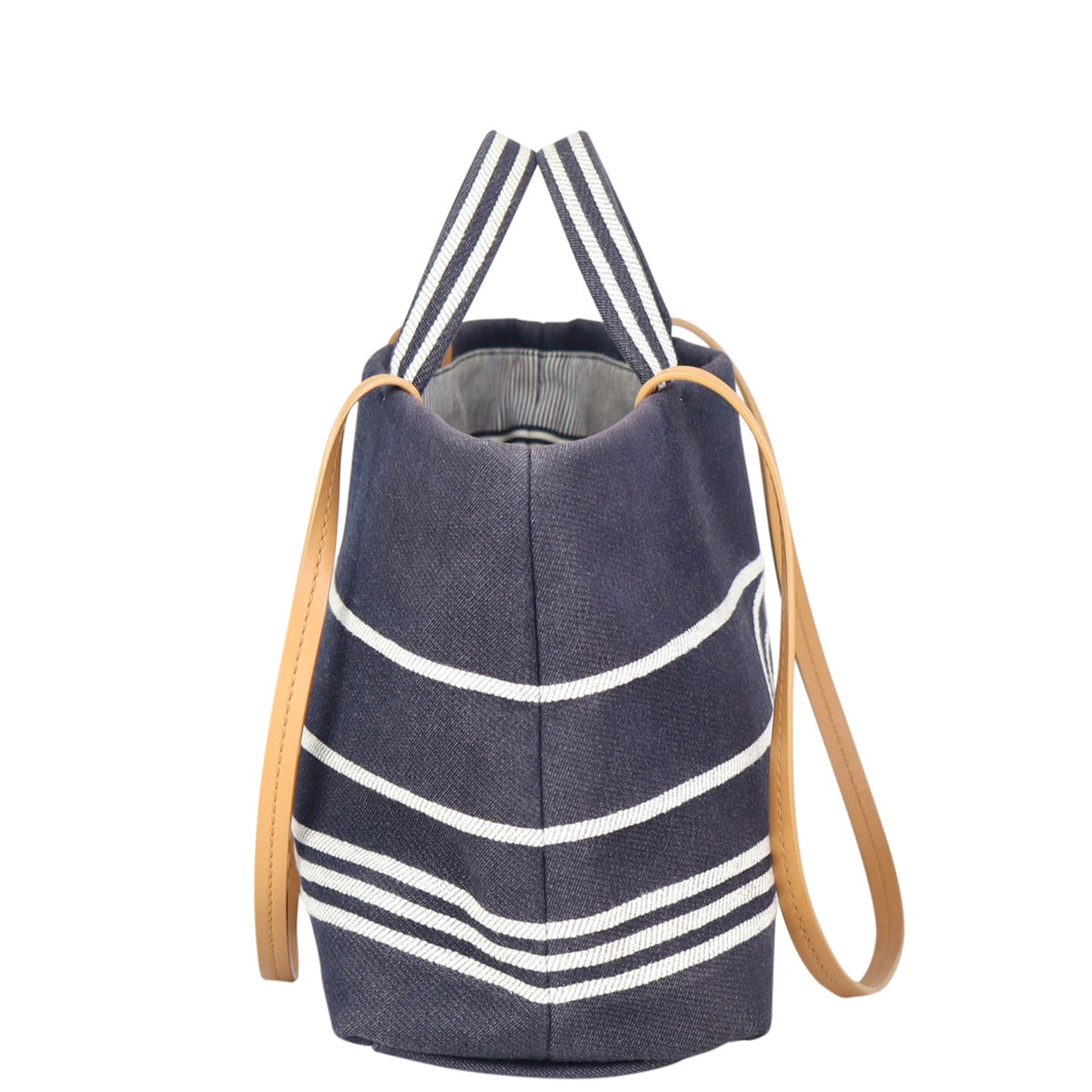 Chanel Denim Large Shopper Tote Side