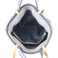 Chanel Denim Large Shopper Tote Whole interior
