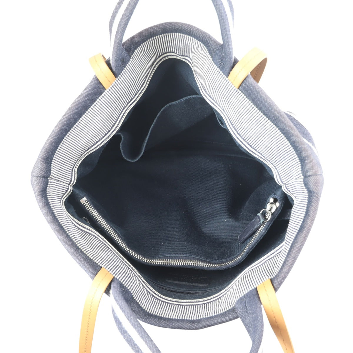 Chanel Denim Large Shopper Tote Whole interior
