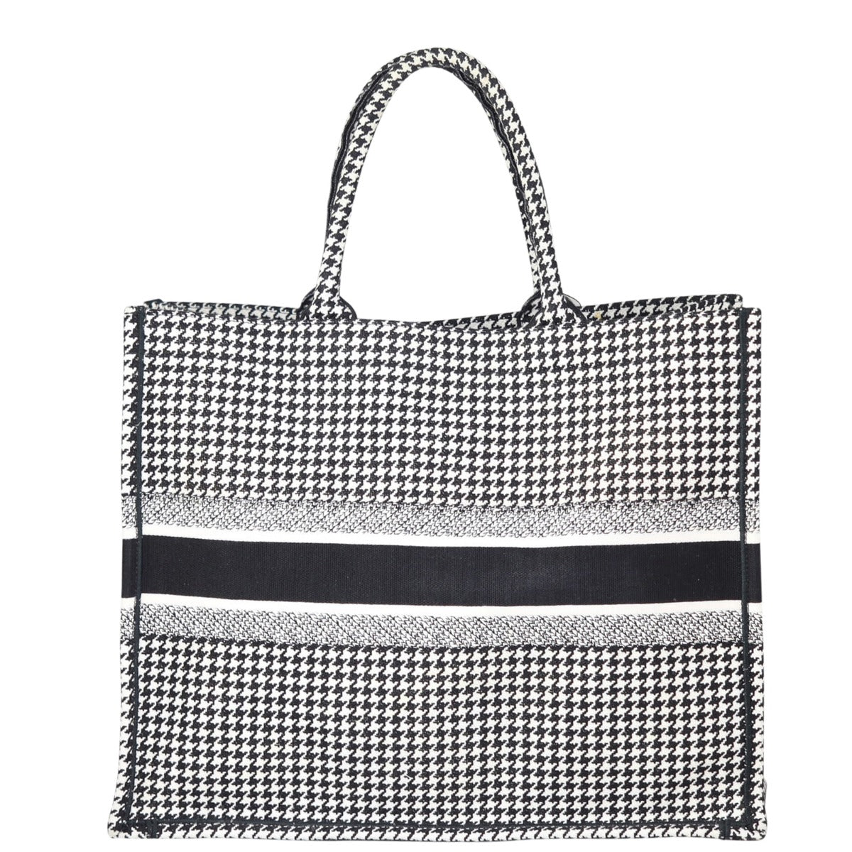 Dior Houndstooth Book Tote Back