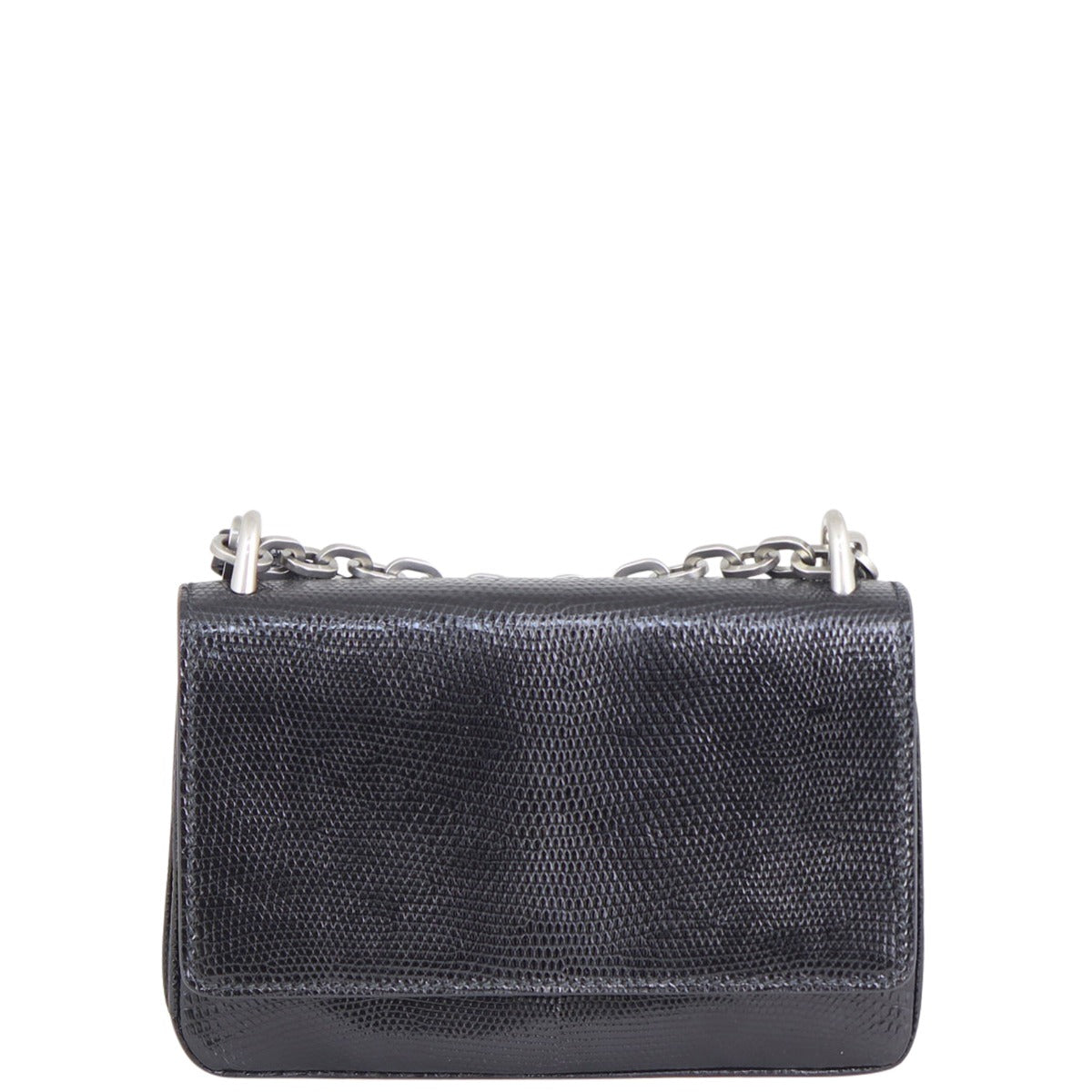 Prada Lucertola Lizard Chain Flap Bag Front
