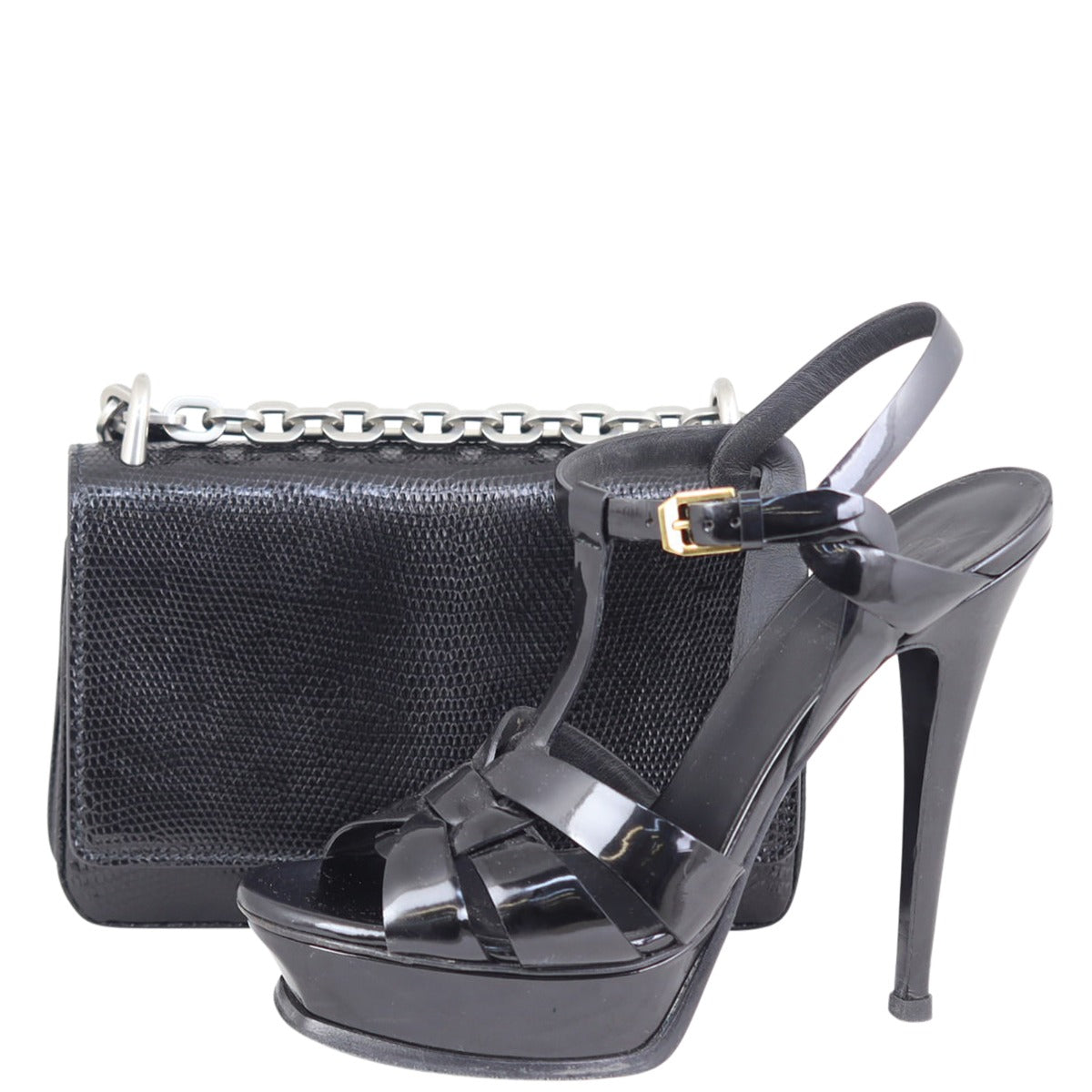 Prada Lucertola Lizard Chain Flap Bag Shoe
