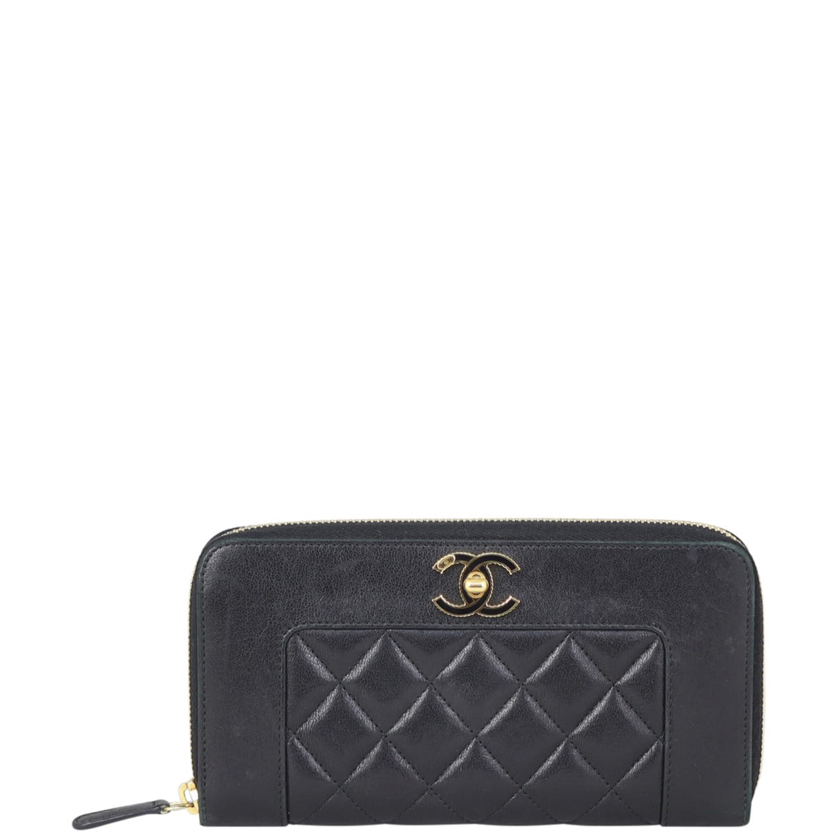 Chanel CC Zip Around Wallet Front

