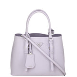 Prada Saffiano Cuir Covered-Strap Double Bag Small Front
