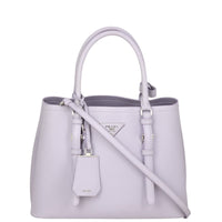 Prada Saffiano Cuir Covered-Strap Double Bag Small Front
