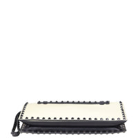 Valentino Rockstud Wristlet Flap Clutch - cream Base
