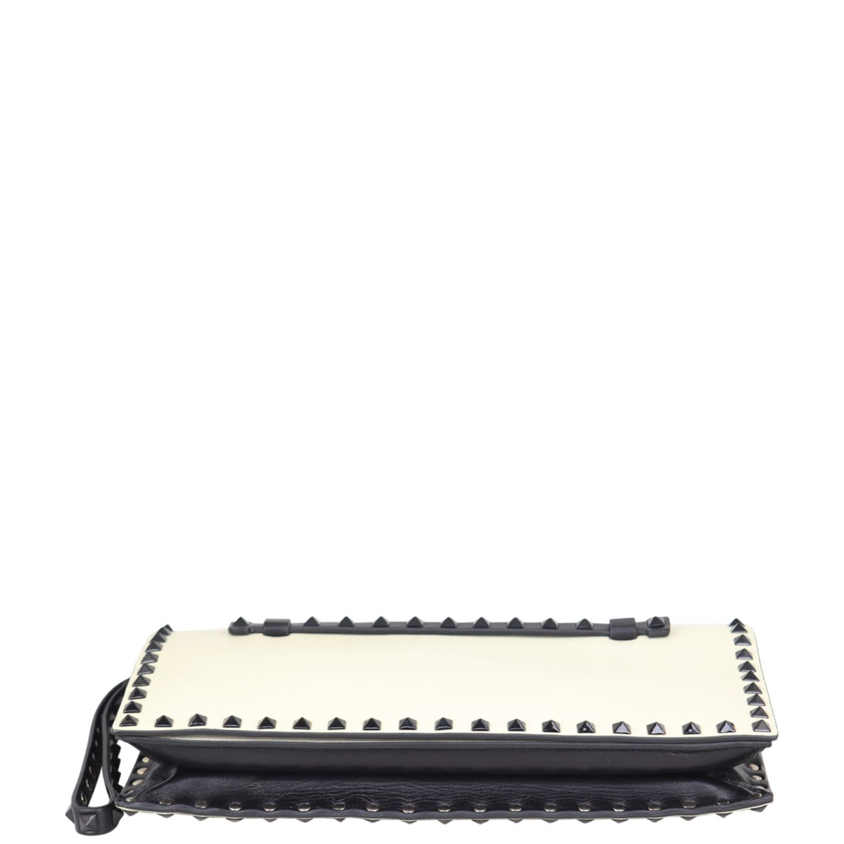 Valentino Rockstud Wristlet Flap Clutch - cream Base
