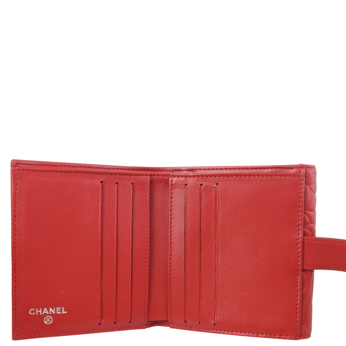 Chanel Camellia Compact Wallet Whole interior


