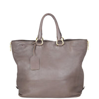 Prada Vitello Cervo Expandable Shopper Tote Back

