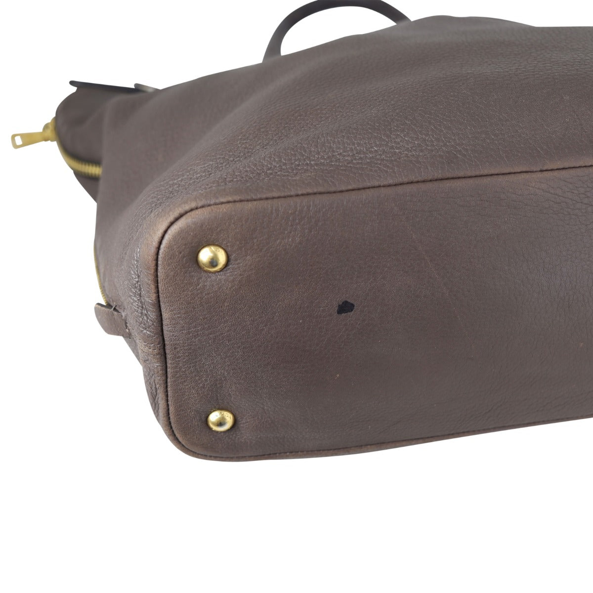 Prada Vitello Cervo Expandable Shopper Tote Corner
