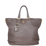 Prada Vitello Cervo Expandable Shopper Tote Front
