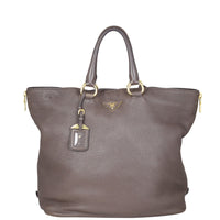 Prada Vitello Cervo Expandable Shopper Tote Front
