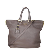 Prada Vitello Cervo Expandable Shopper Tote Front
