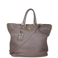 Prada Vitello Cervo Expandable Shopper Tote Front
