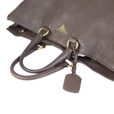 Prada Vitello Cervo Expandable Shopper Tote Corner
