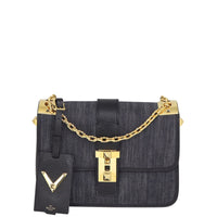Valentino B-Rockstud Denim Shoulder Bag Front
