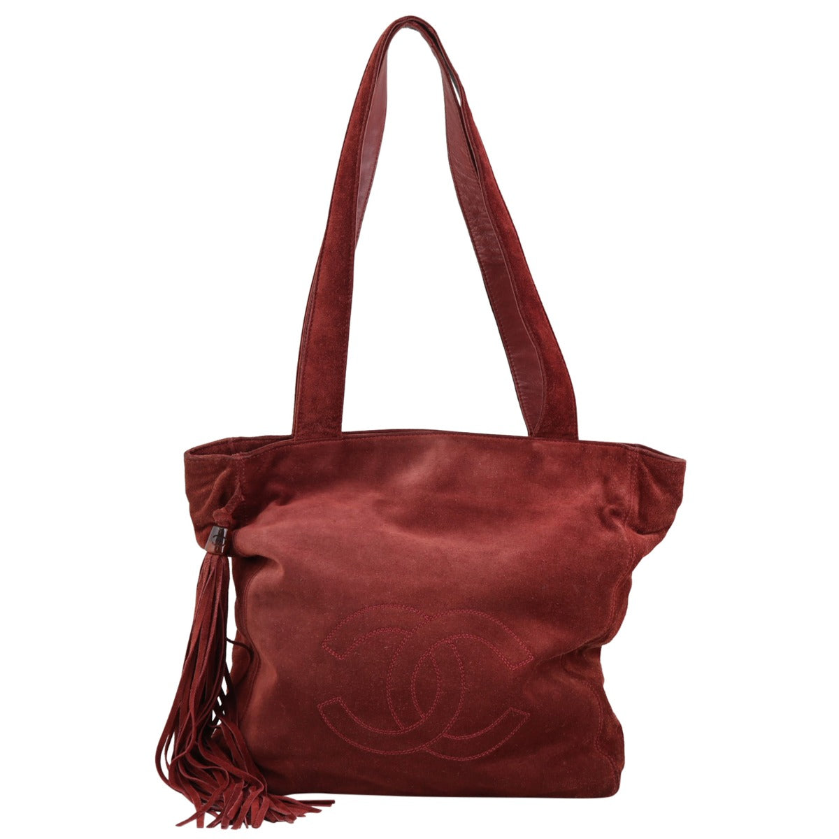 Chanel Suede Tassel Shoulder Bag Front
