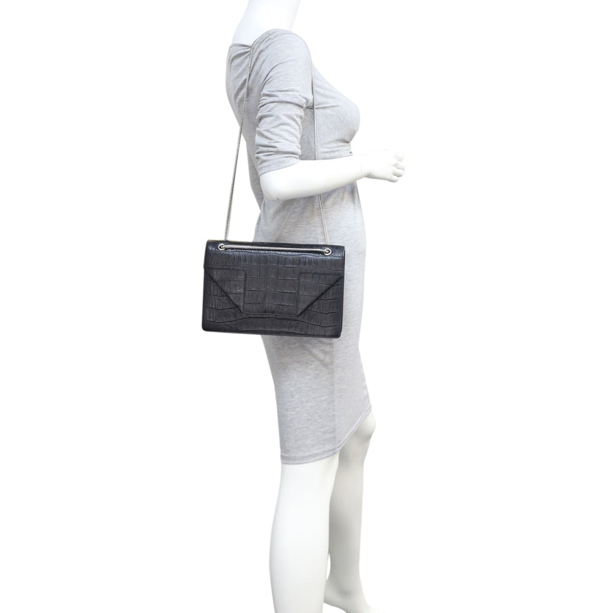 Saint Laurent Croc-Embossed Betty Bag Mannequin

