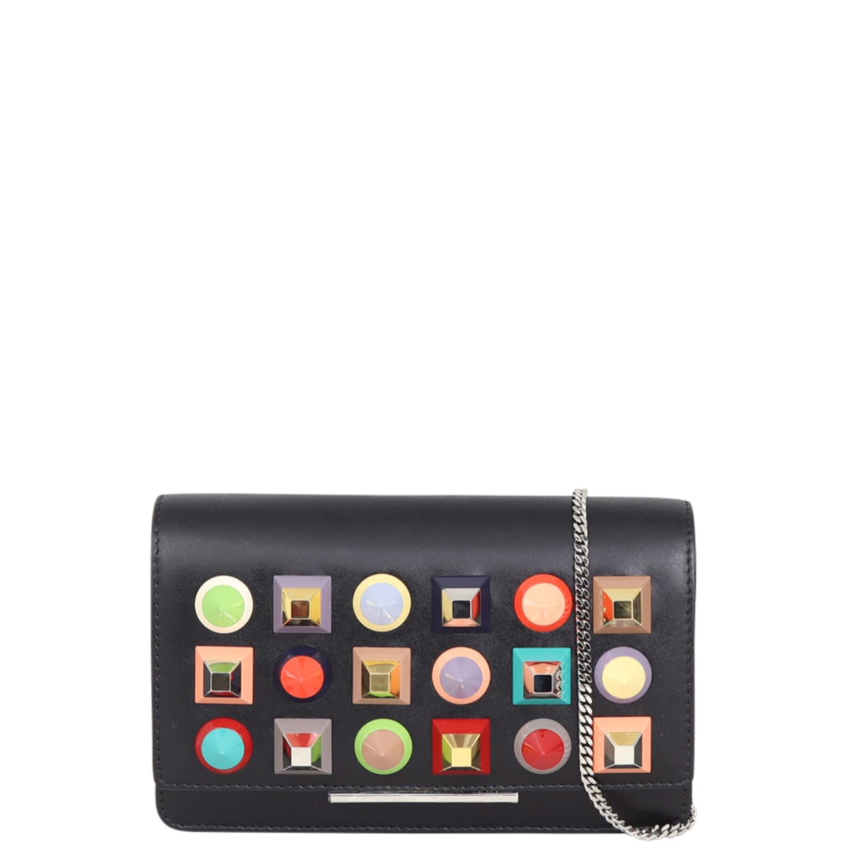 Fendi Studded Wallet on Chain Front
