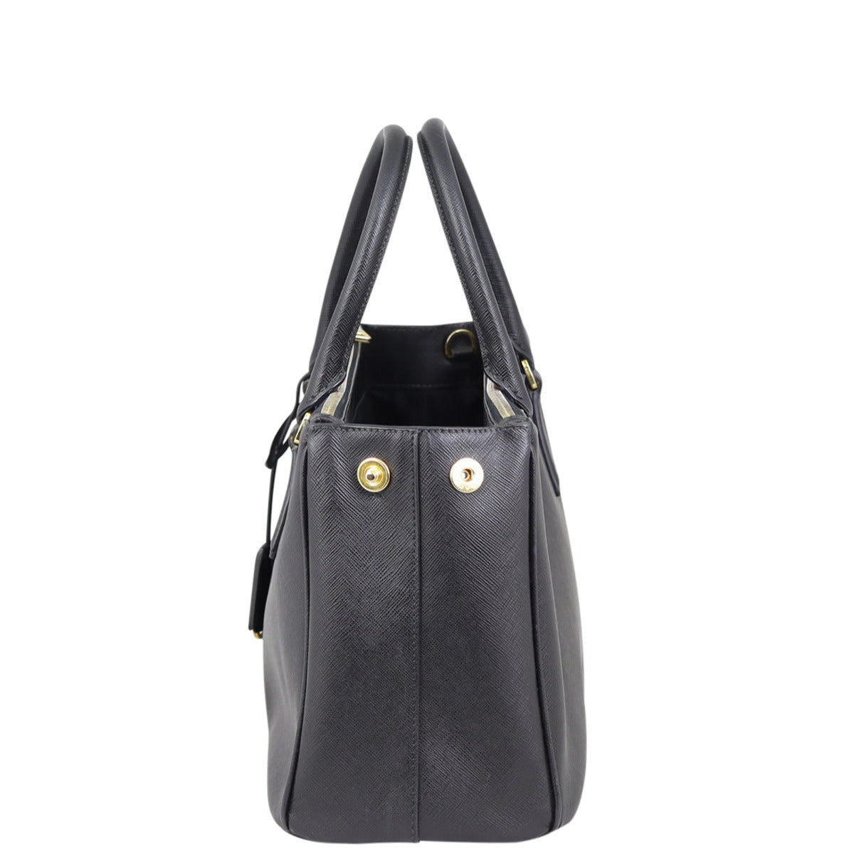 Prada Saffiano Lux Galleria Double Zip Tote Small Side
