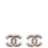 Chanel CC Resin Stud Earrings Front
