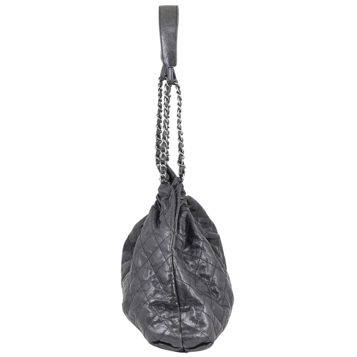Chanel CC Elastic Shopping Hobo Side

