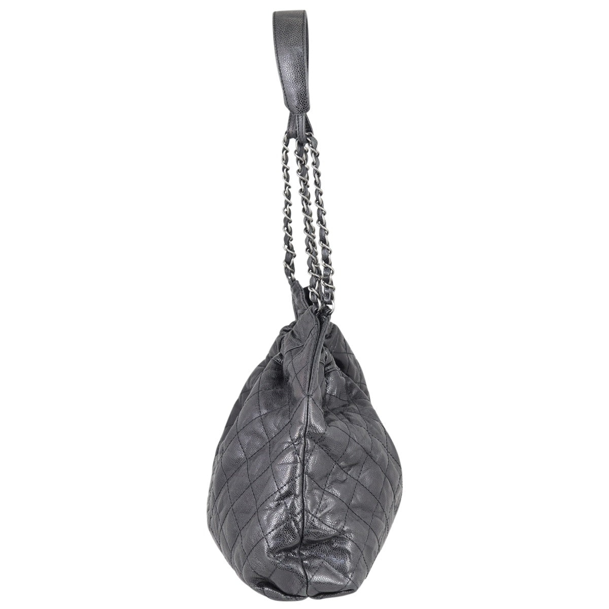Chanel CC Elastic Shopping Hobo Side
