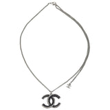 Chanel Bead Embellished CC Pendant Necklace Front
