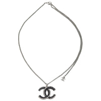 Chanel Bead Embellished CC Pendant Necklace Front

